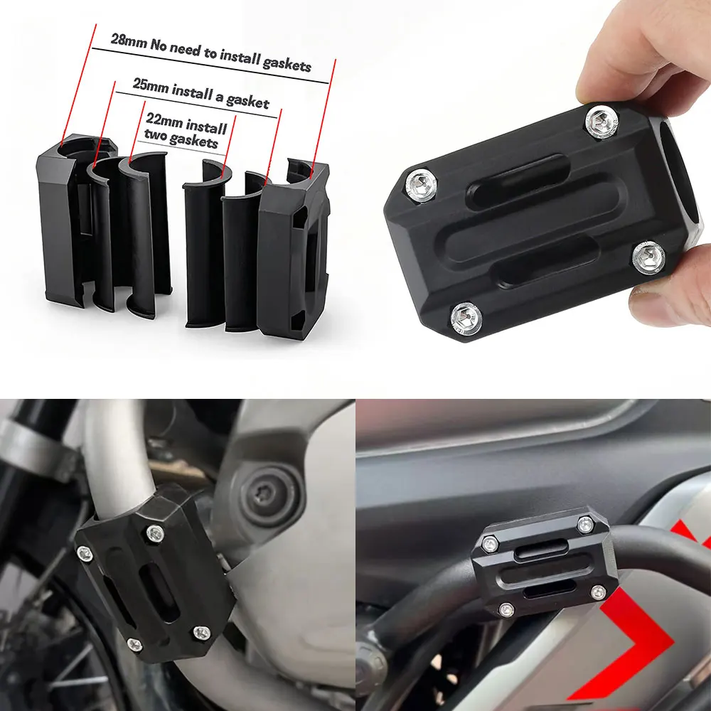 22/25/28mm Universal Motorcycle Engine Crash Bar Bumper Guard Frame Decorative Block Protection Accessories