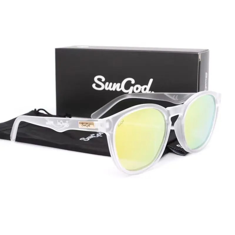 SUNGOD MIRAS Blaue Spiegel-Sonnenbrille für Herren, polarisierte Gläser, Retro-Mode, quadratische Herren-Sonnenbrille, Sport S01: mit Box