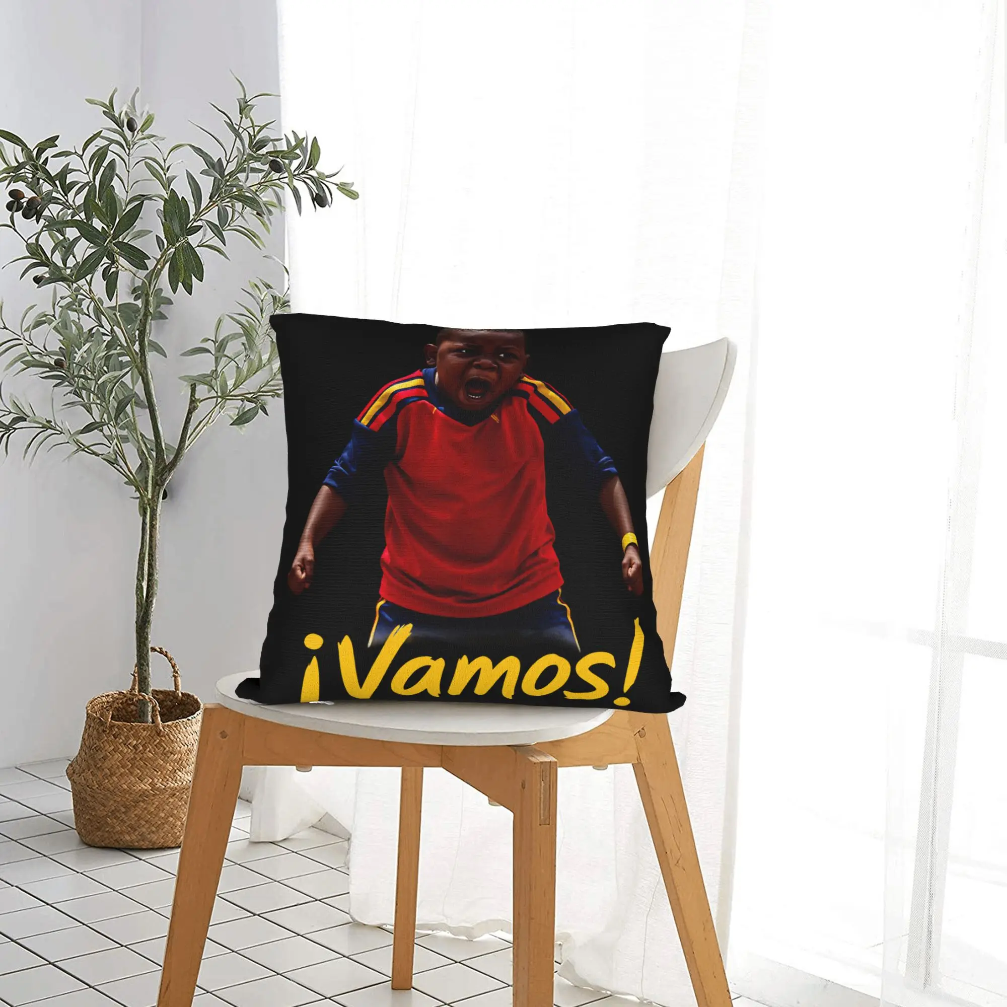 Vamos! Lamines Yamals Soccer Spain Square Pillow Case  Cushion Covers Creative Decor Throw Pillow Case Cover for Home 45x45cm