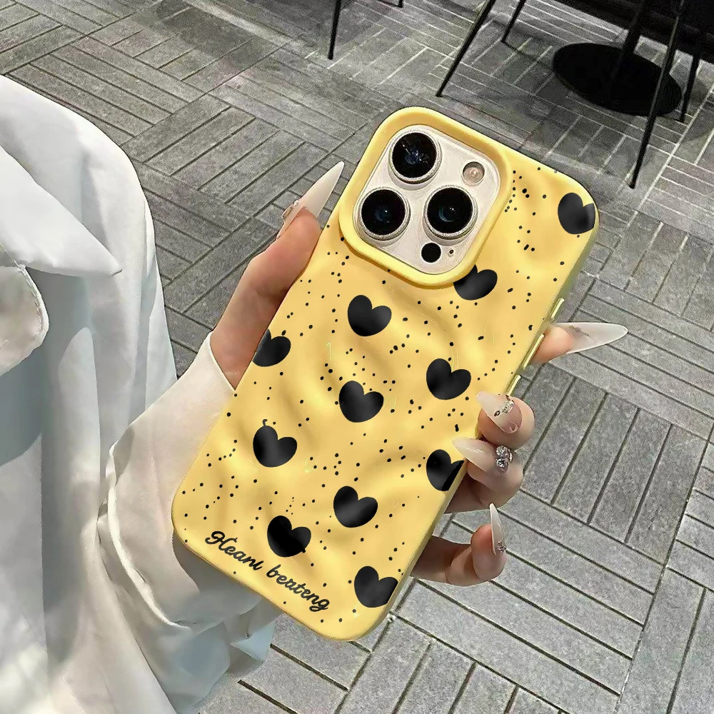 Koreanisches Polka-Dots-INS-Muster Handyhülle für iPhone 17 16 15 14 13 12 11 Pro Max 14 Plus 17Air Falten-Wellen-Soft-Silikon-Cover – Detail 5