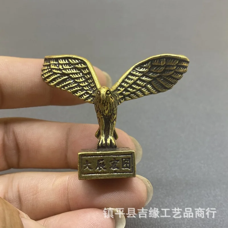 

Exhibition Eagle Solid Small Ornaments Brass Home Office Desk Decoration Copper Seal