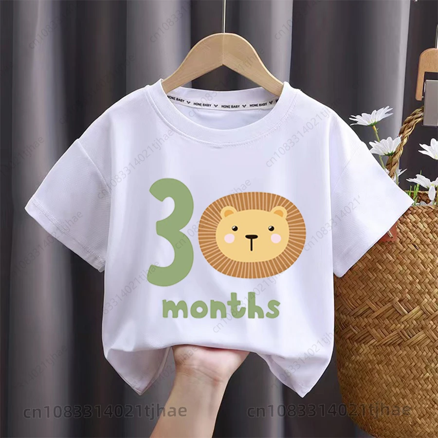 

Детские футболки с мультяшными животными для мальчиков от 1 до 10 месяцев, футболка для дня рождения, детские футболки, праздничные футболки для девочек, детские топы