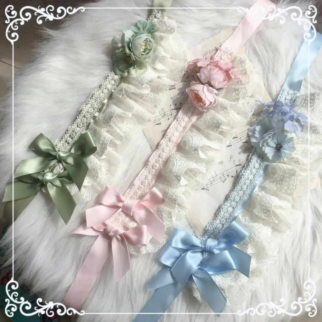 Original โฮมเมด Lolita องค์ประกอบอุปกรณ์เสริมผมสไตล์ Pastoral ผมวง Lolita สไตล์ Handmade