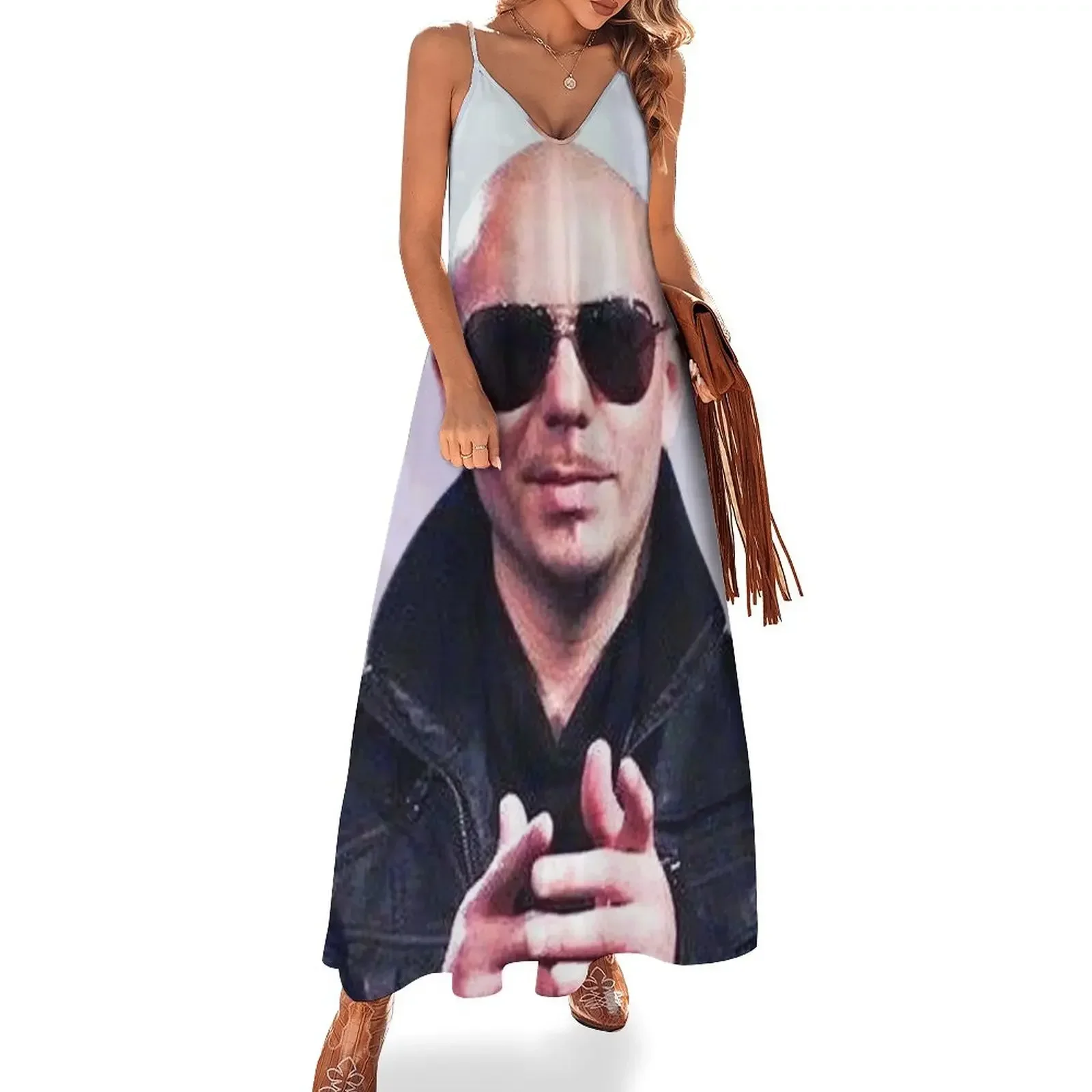 

Pitbull Has Been Through It Too Mr.Worldwide Design Sleeveless Dress dress party evening elegant luxury celebrity Dress