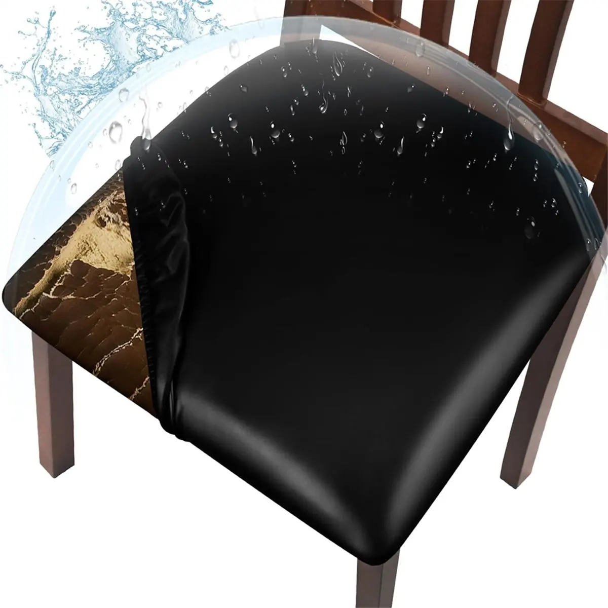 2026 + 4 Pcs Seat Covers for Dining Chairs Waterproof Chair Seat Covers Set Oilproof & Wipeable Kitchen Chair Seat Protector