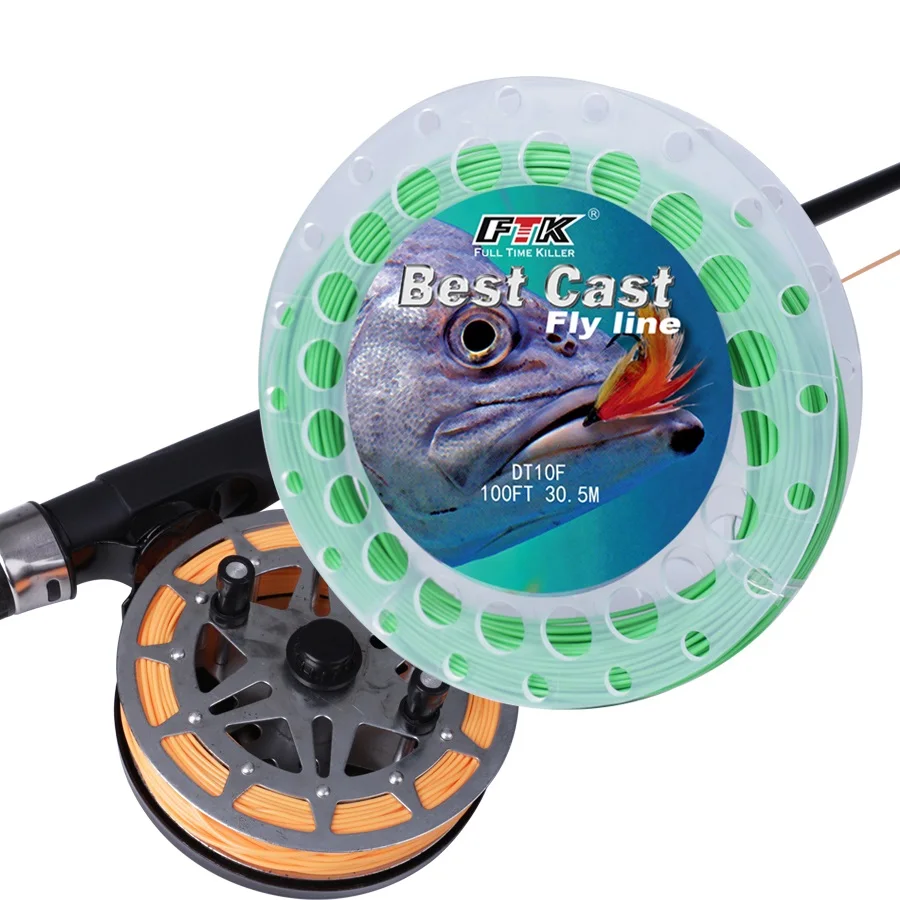 FISH KING 100FT/30.5M peso Forward Fly Line linea interna intrecciata in Pe al di fuori della linea di pesca a mosca affondante con punta superiore