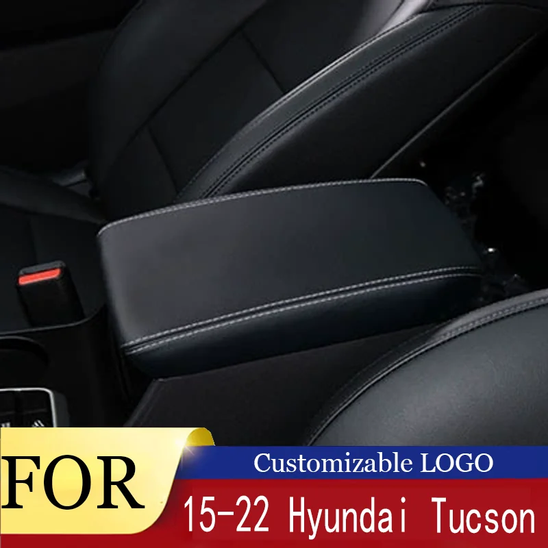 

FOR 2015-2022 Hyundai Tucson Car Center Armrest Box Leather Cover Hand Box Protective Leather Automotive Interior Modification
