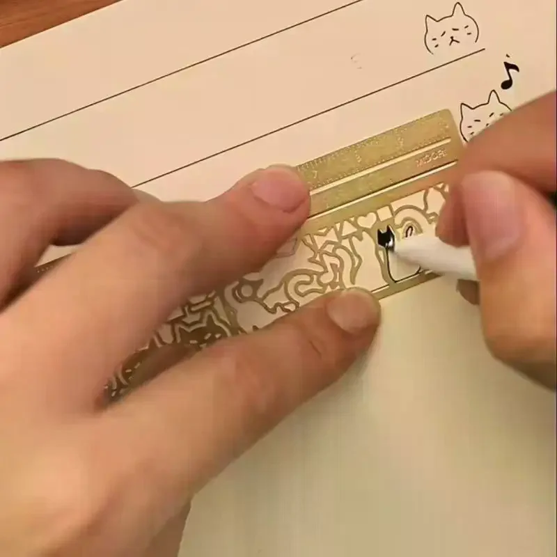 1Pc Cute Cat Double Sided Ruler Bookmark Creative Measuring Marker For Diary Planner Notes Student Stationery Gift