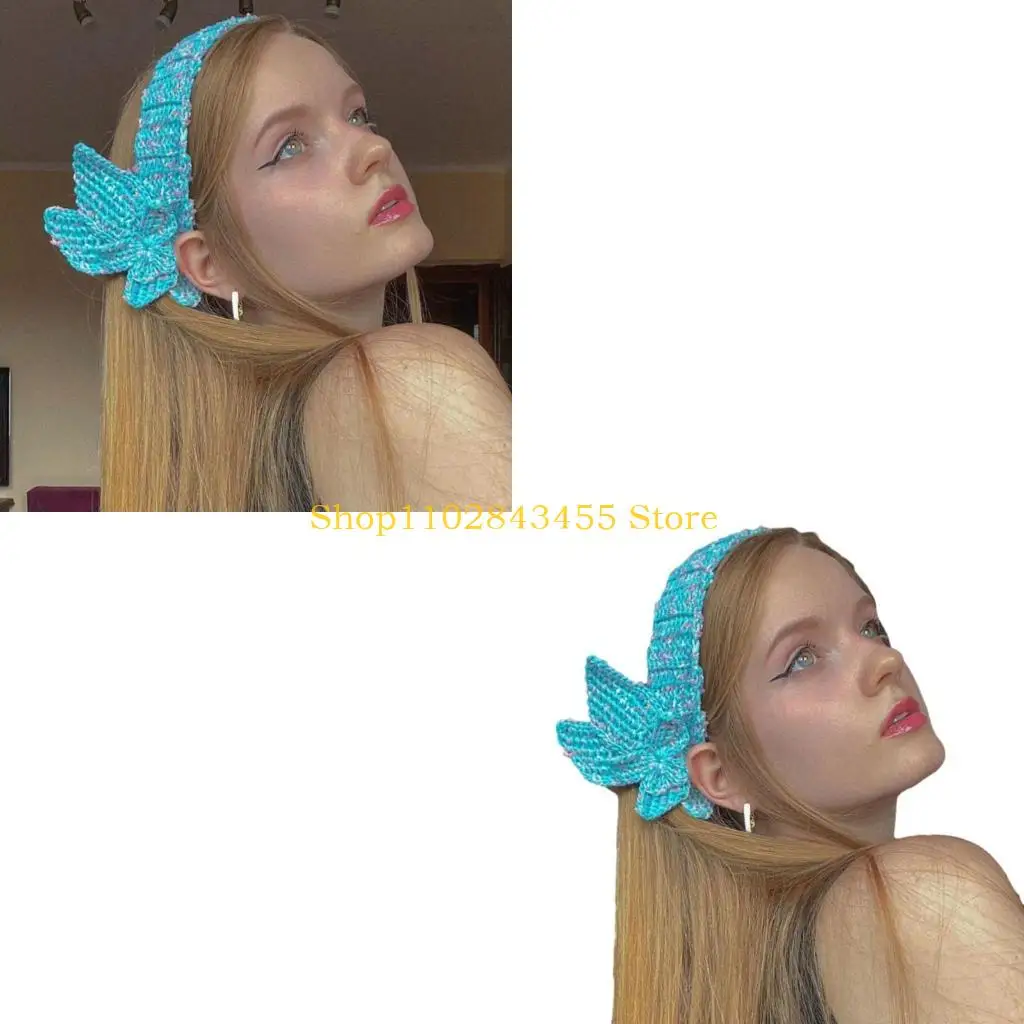 

49MC Женские украшения для волос Французский стиль Вязаная повязка на голову Украшение для волос Широкая повязка для волос