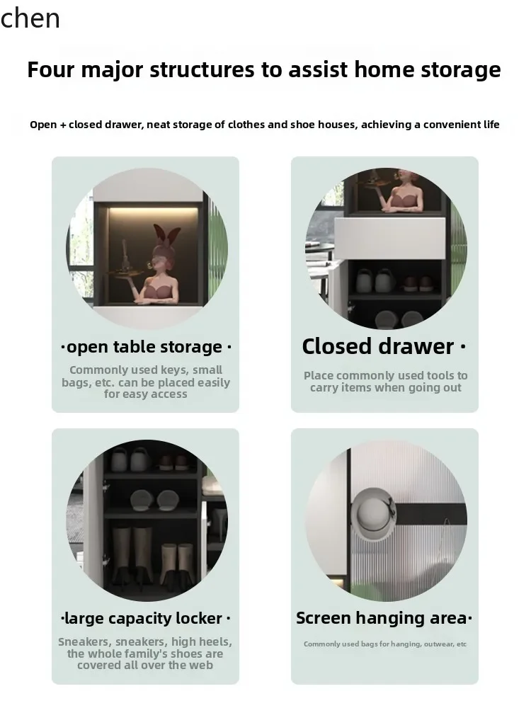 Y16- home shoe cabinet living room double-sided wine cabinet simple semicircular screen partition cabinet home decor