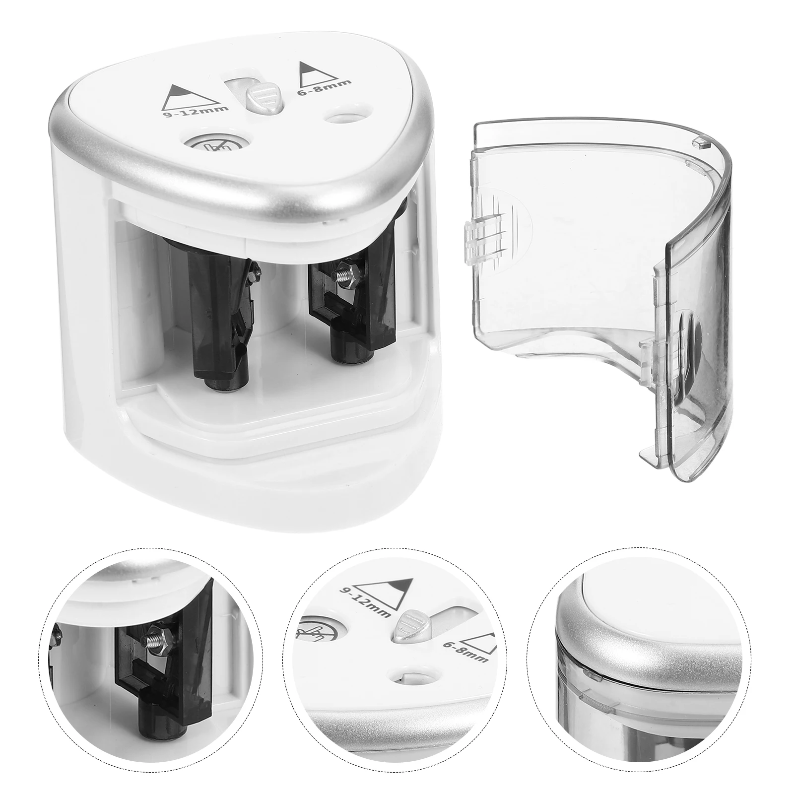 

Electric Pencil Sharpener Dual Hole Automatic Heavy Duty 6-12Mm Art Classroom Kids Students Professionals Eyebrow Lip