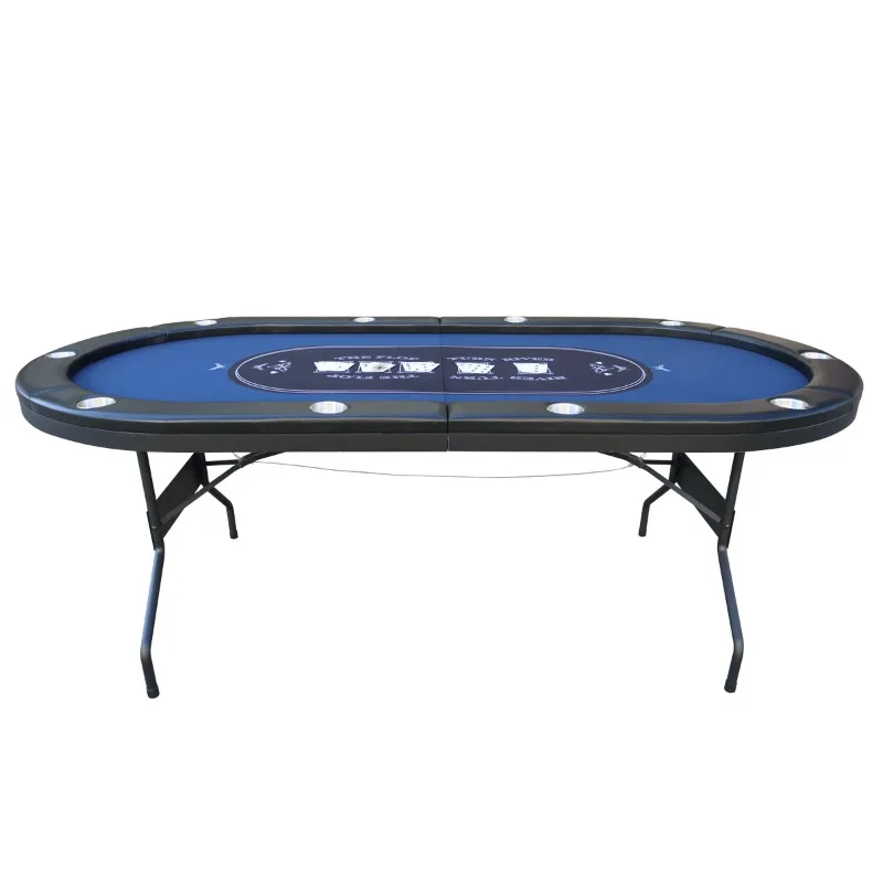 Foldable 7-Foot Poker Table for Home Entertainment and Game Room Use for Blackjack and Card Games