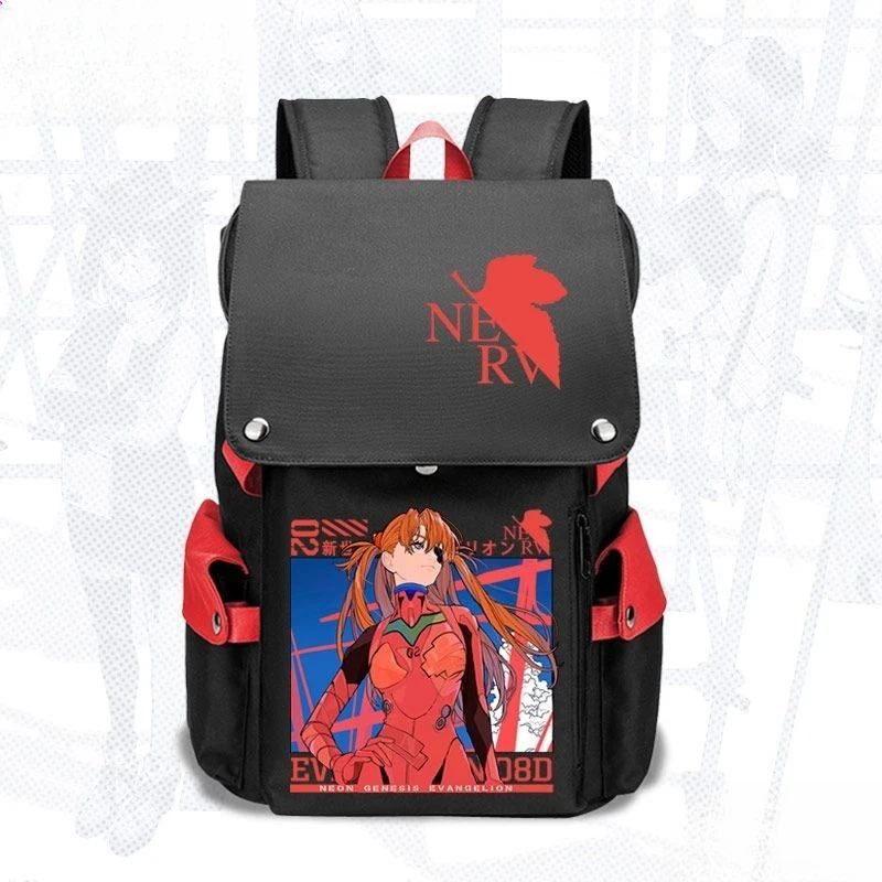 NEON GENESIS EVANGELION Ayanami Rei Asuka Langley Soryu bolsa escolar bidimensional para estudantes mochilas casuais masculinas e femininas