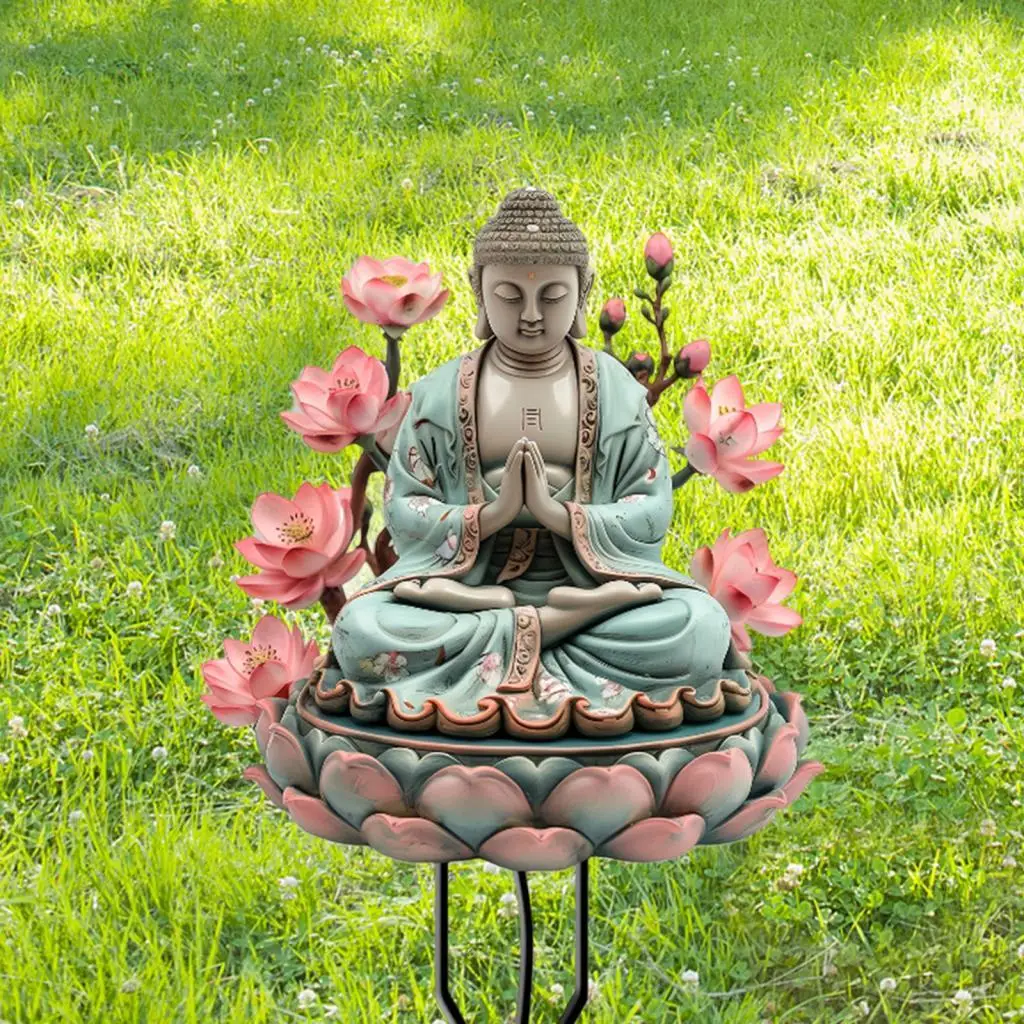 Garden Buddha Yard Sign Crafts Art Decoration Creative Landscape Ornament Garden Stake for Walkway Yard Outdoor Garden Pathway