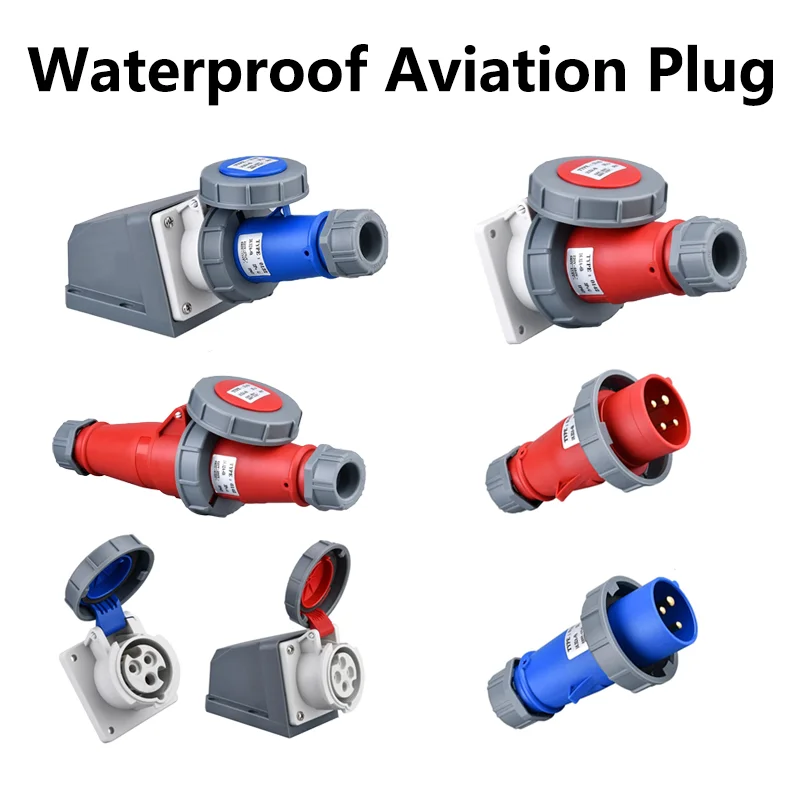 

16A/32A 3PIN 4PIN 5PIN IP67 Industrial Plug and Socket Waterproof Connector Waterproof Electrical Connection Wall Mount Socket