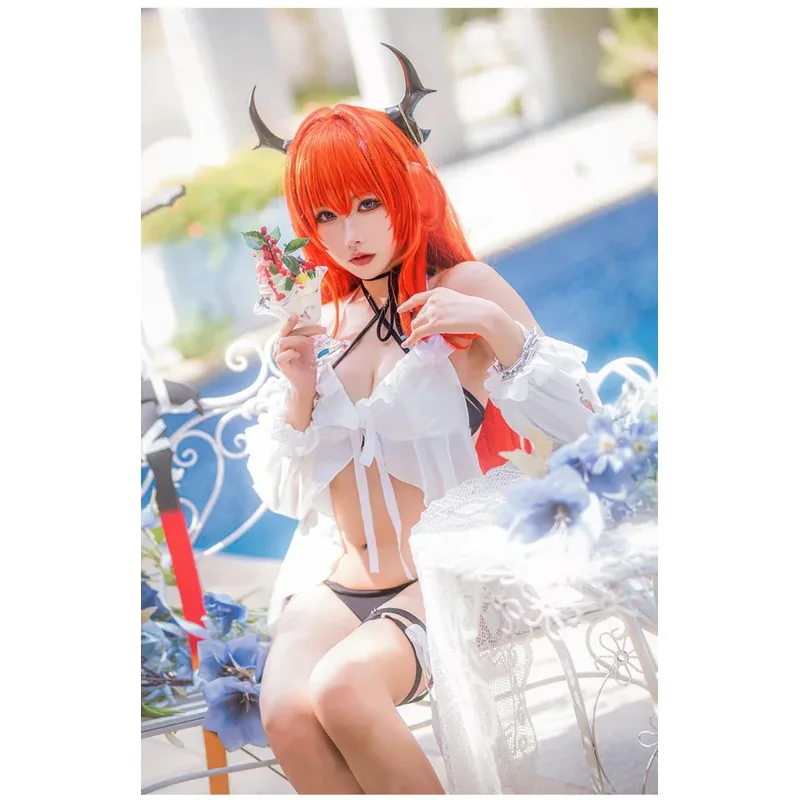 

DY20Game Arknights Surtr Cosplay Colorful Wonderland CW03 Cosplay Swimsuit Wig Shoes Halloween Carnival Role Play Outfits Party2