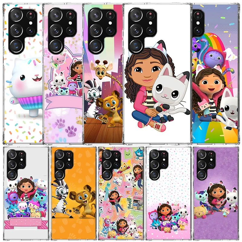 Cartoon Gabbys Dollhouse Phone Case For Samsung Galaxy S24 S25 Edge S26 Ultra S22 S23 Plus S21 + S20 FE Soft TPU Back Cover Gala