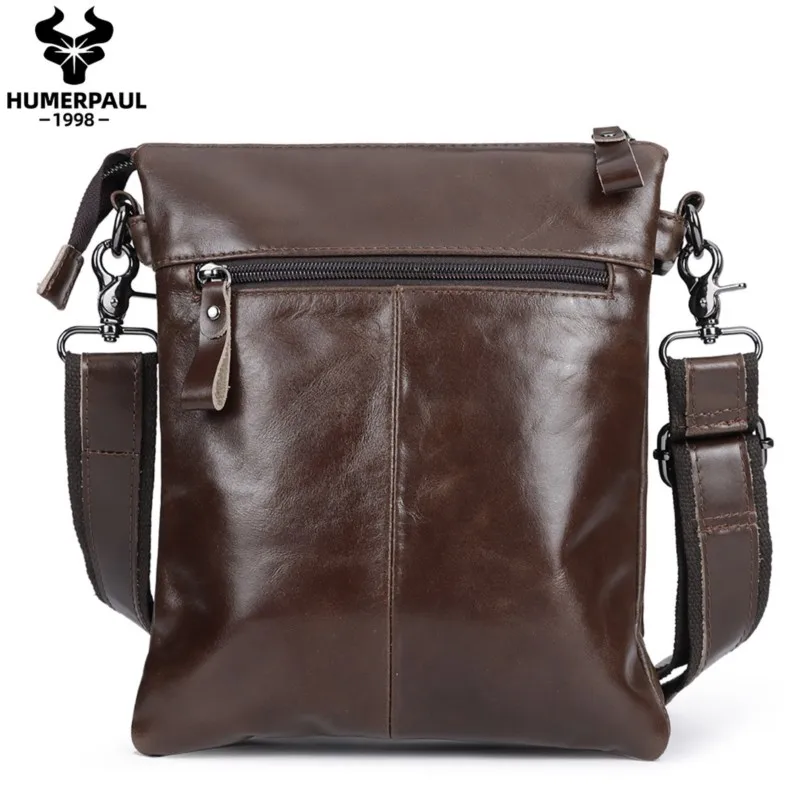Men's Genuine Cowhide Business Commuting Crossbody Bag Large-Capacity Single-Shoulder Travel Work Bag Simple Design Bolso Hombre