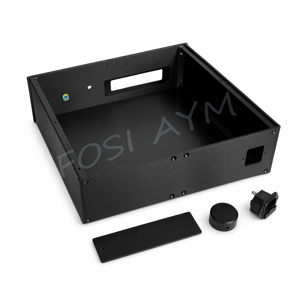 320x90x308mm FOSI AYM Full Aluminum FM Preamplifier Chassis HiFi Amplifier DAC Headphone Amplifier Audio DIY Enclosure Housing