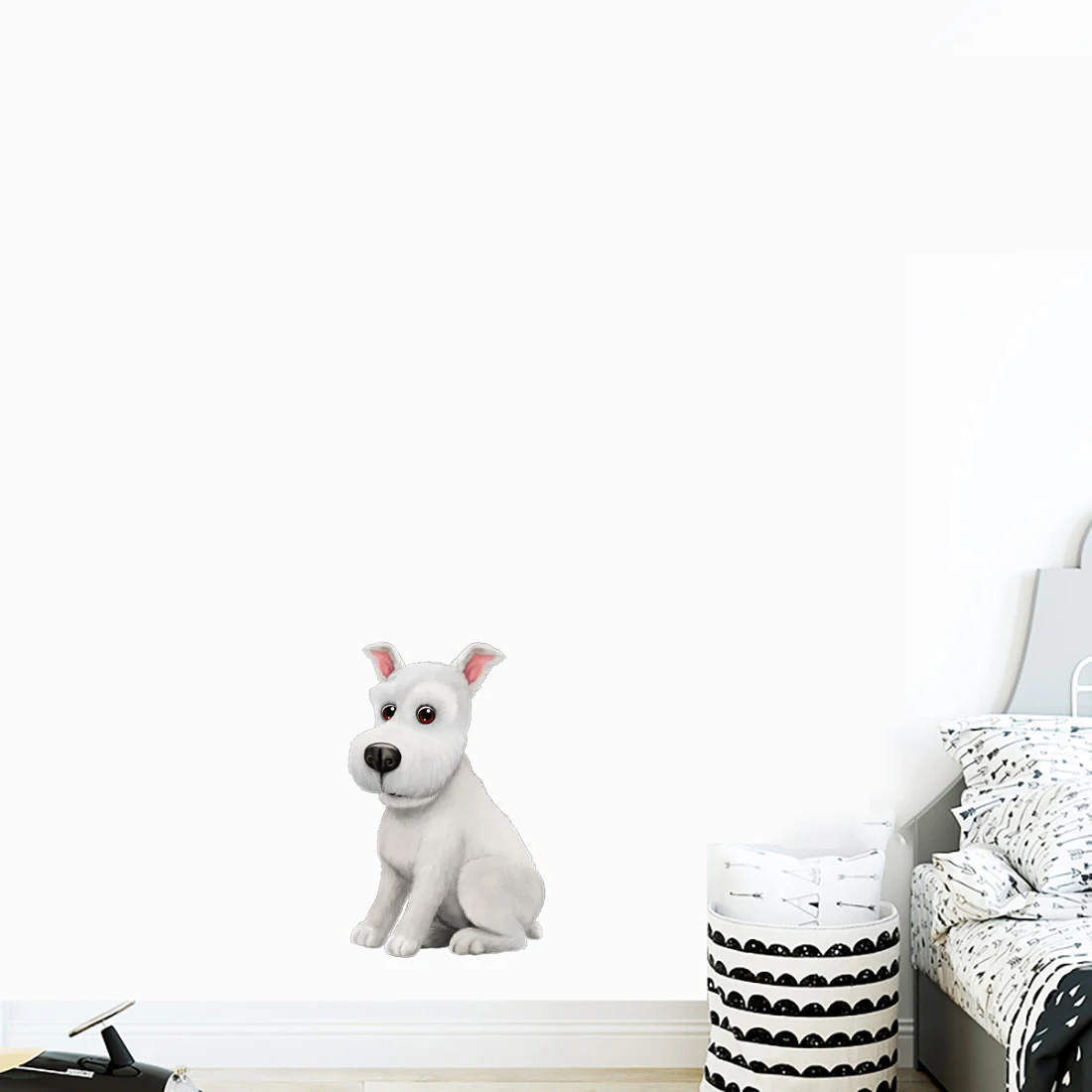 Three Ratels QD130 Poodle Cute dog wall sticker room decorative toilet Decal