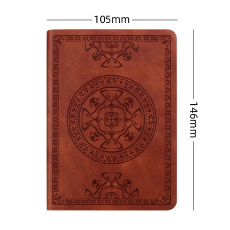 2024 New Portable Vintage Pattern PU Leather Notebook Diary Notepad Stationery Gift