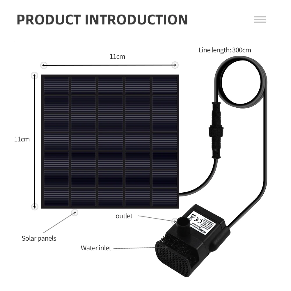 Solar Pump 7V/1.2W Panel Powered Water Circulation Solar Fountain Watering Pump Submersibles Pumps Garden Pool Aquarium 43%OFF