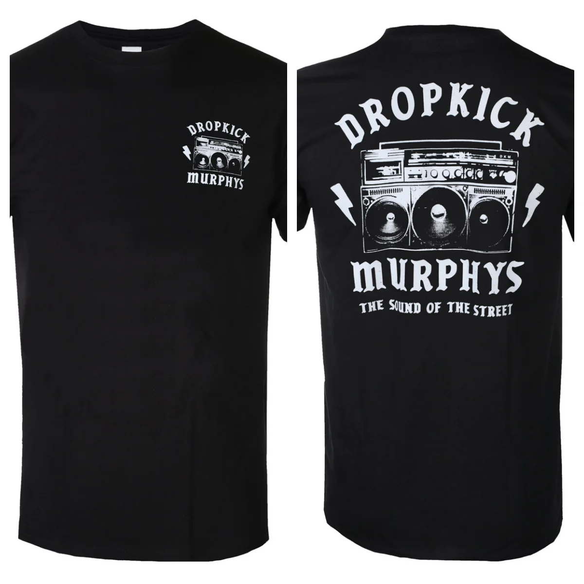 Dropkick Murphys Boombox Bolts Printed T-shirt - Celtic Punk Band Style Daily T-shirt - Suitable for Both Men and Women