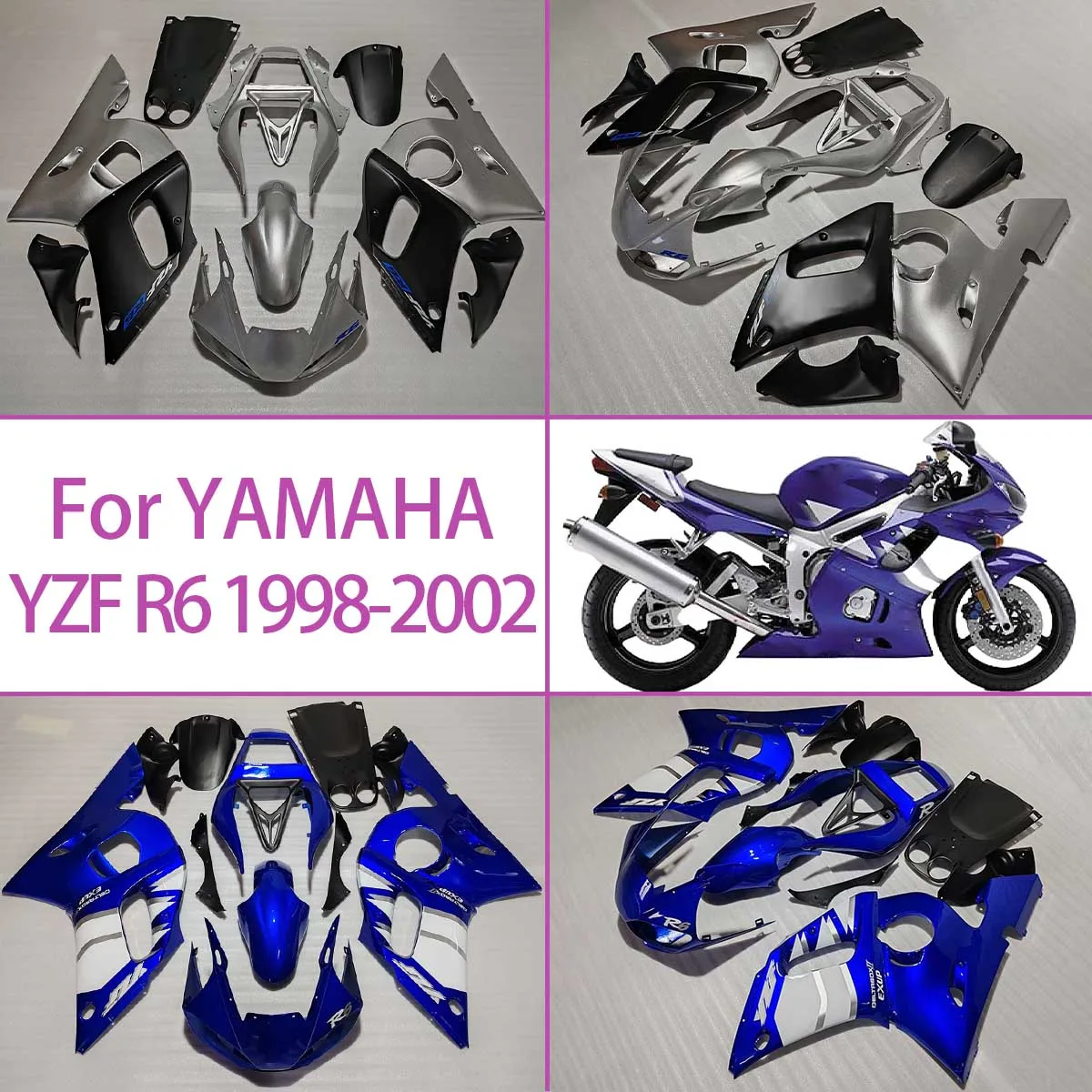 

For 1998-2002 Yamaha YZF R6 Customized Fairing Kit 98-02 YZF R6 Durable ABS Plastic Motorcycle Bodywork