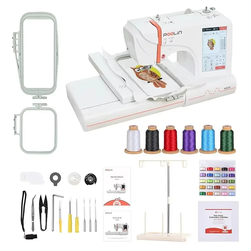 

Poolin EOC05 Embroidery Machine 4 x 9.25 Inch Large Hoop Embroidery Area Computerized Embroidery Machine