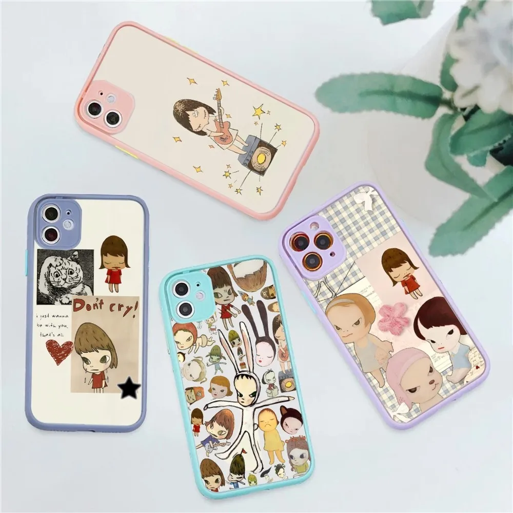 Y-Yoshitomo N-Nara D Phone Case for iPhone 14 11 12 13 Mini Pro Max 8 7 Plus X XR XS MAX Translucent Matte Cover