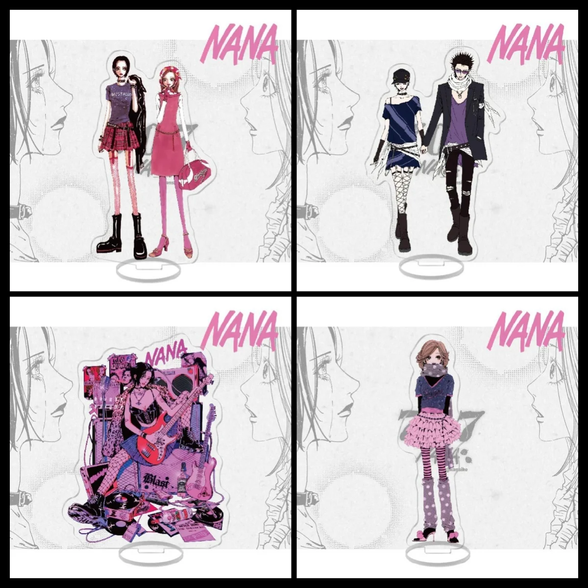 

NANA Black White Manga Acrylic Stand Oosaki Nana Komatsu Hachi Okazaki Shinichi Anime Keychain Collection Desk Display Ornament