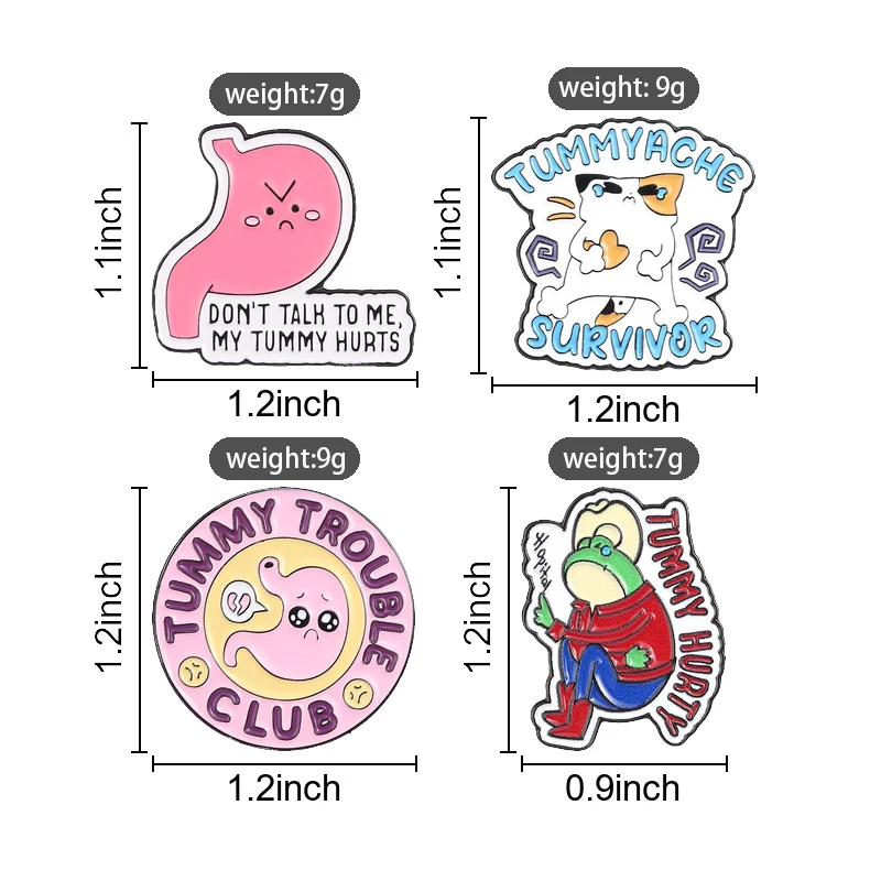 4-7 Stück/Set Turbo Granny Glückskatze Flork Meme Emaille-Anstecknadel Motivierende Zitate Blumen-Abzeichen Anime-Charakter Enten-Brosche Schmuck Geschenk – Detail 3