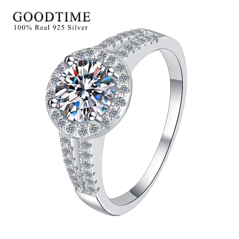 

Fashion Jewelry 100% 925 Pure Sterling Silver Engagement Ring For Lover Zirconia Moissanite Wedding Band Women Anniversary Gift
