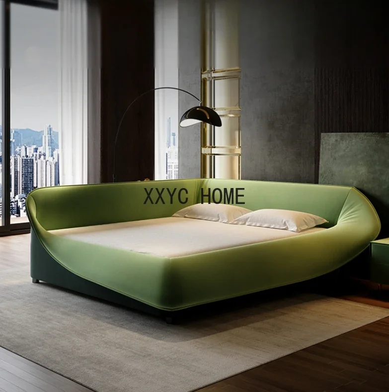 

Green Queen Double Bed Aesthetic Modern Master Multifunctional Kids Double Bed Modular Frame Letto Matrimoniale Room Furniture