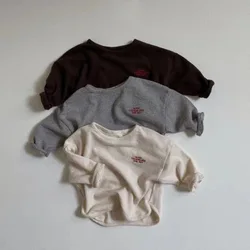 2025 Herfst Nieuwe Baby T-shirts Met Lange Mouwen Katoen Jongens Meisjes Brief Print Dieptepunt Shirt Baby Veelzijdige Casual Trui Tops