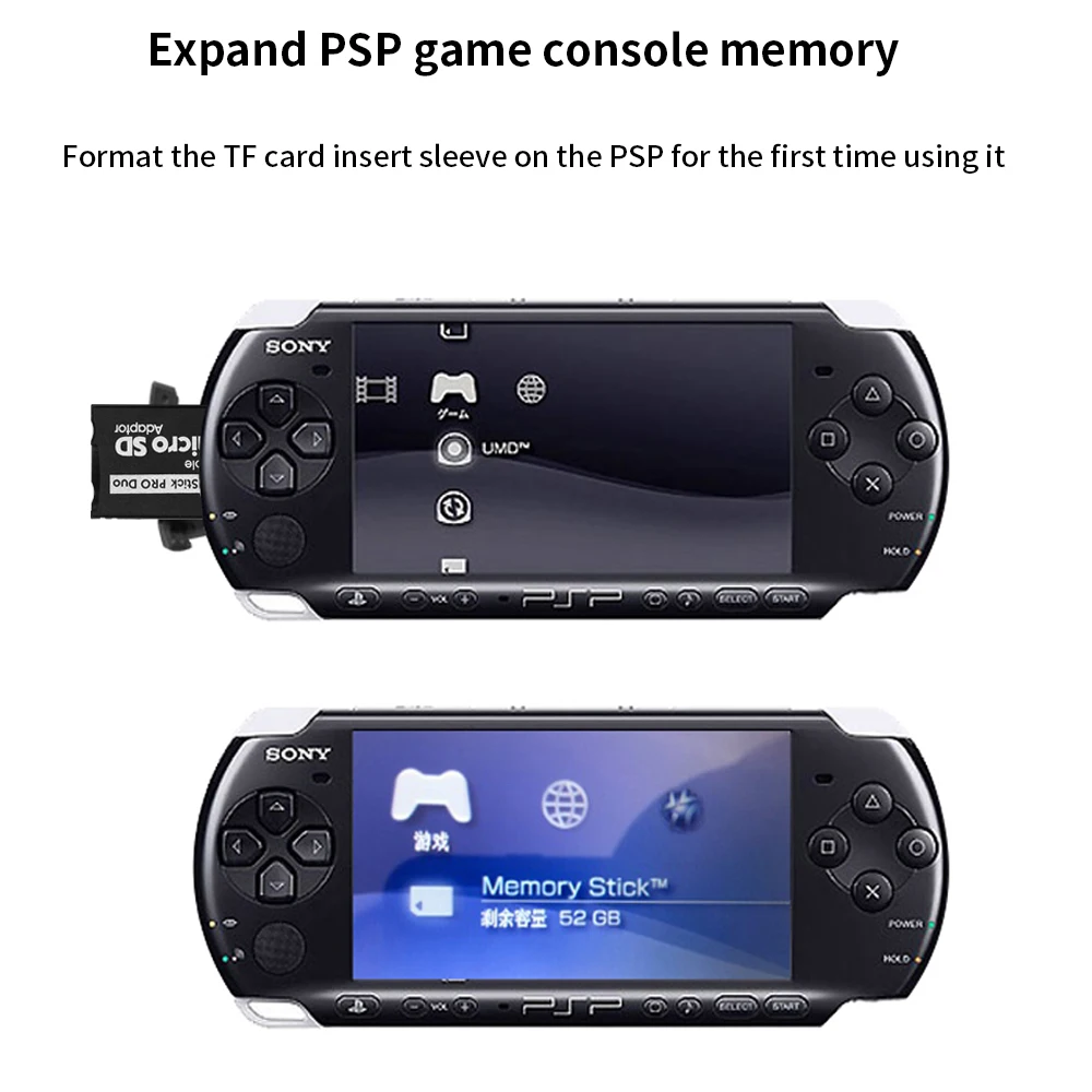 TISHRIC Mini Memory Stick Pro Duo Card Reader Micro SD TF to Memory Card Adapter Single Dual Support 16GB TF Card Memory SD Card