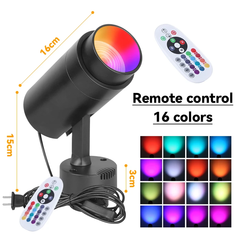 

Сценический прожектор светодиодный 16 цветов RGB с дистанционным управлением свободный угол окружающей среды интерьер декоративный KTV бар концерт неоновая лампа