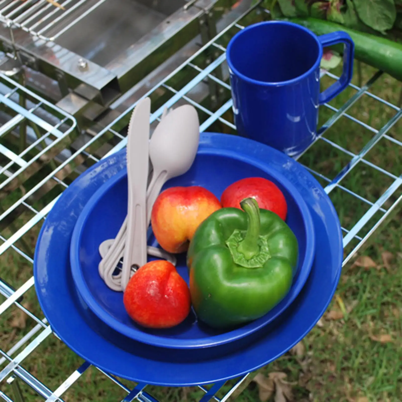 6x Camping Tableware Set Cooking Supplies with Carry Bag 1-Person for Picnic