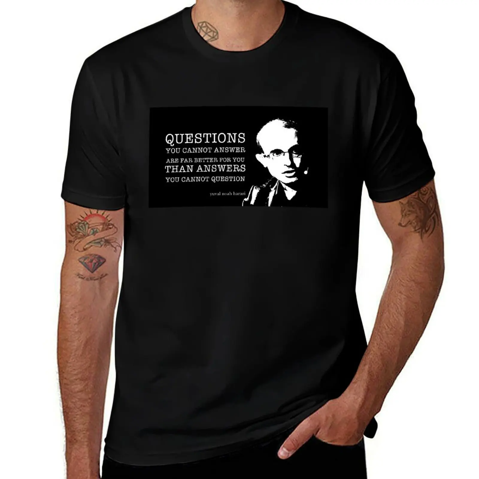 

Yuval Noah Harari quote T-Shirt customizeds graphic shirts Men's t-shirts