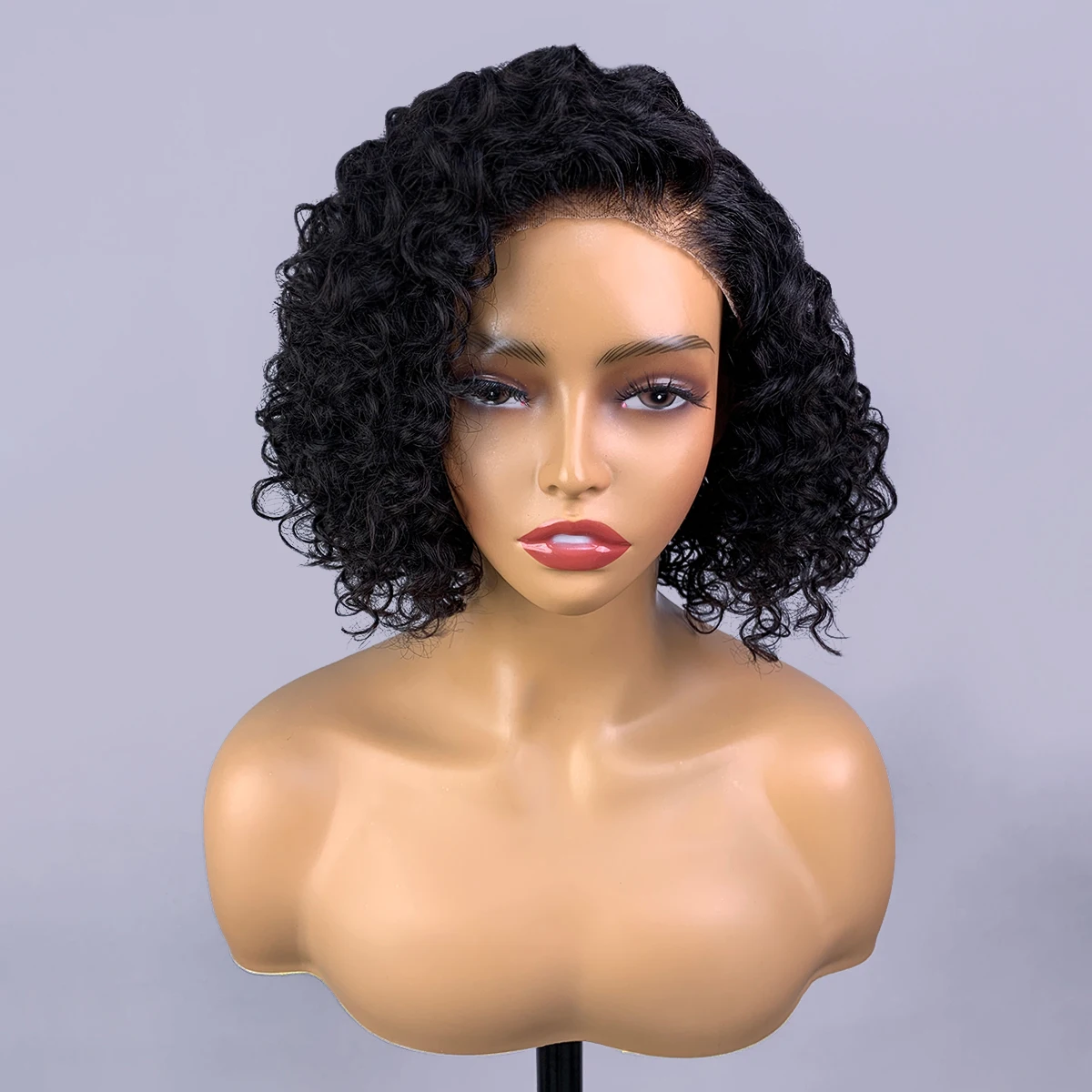 Pixie Curly Wigs 4*4 Lace Closure Wigs Pixie Curl Lace Closure Wigs Pre Plucked Curly 4x4 Lace Closure Wigs HairUGo