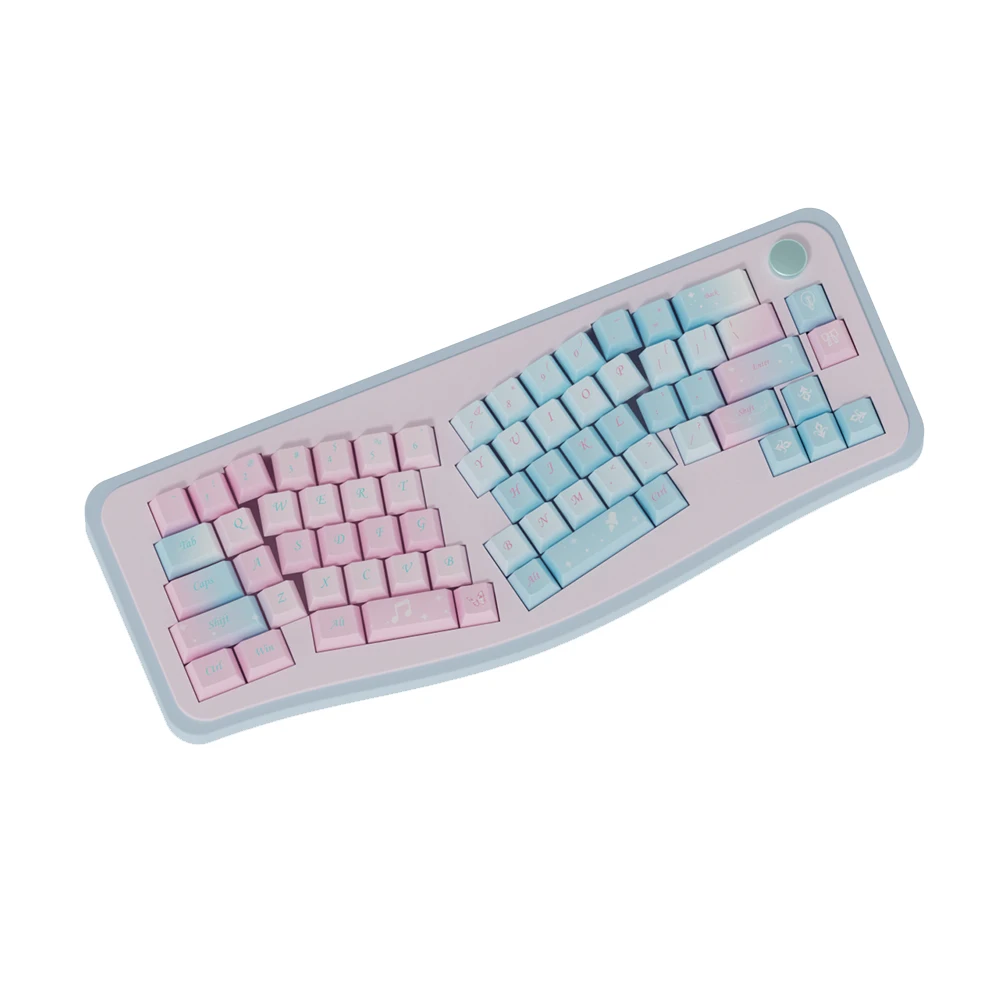 Azul e rosa sonho tema Keycaps Set, sublimação PBT, cereja perfil, acessórios teclado mecânico, gradiente rosa