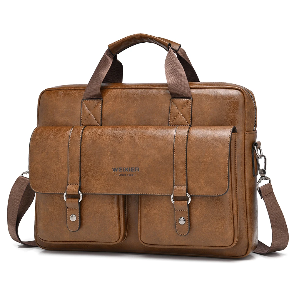 メンズビジネスブリーフケース大容量PUレザーラップトップバッグファッションクロスボディショルダートートバッグ仕事オフィス用