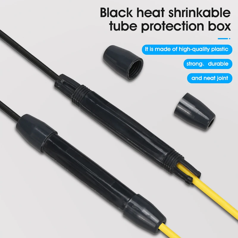 100PCS Optical Fiber Hot Melt Interface Protection Box FTTH Leather Fiber Optic Cable Fusion Heat Shrink Tubing Protection Box