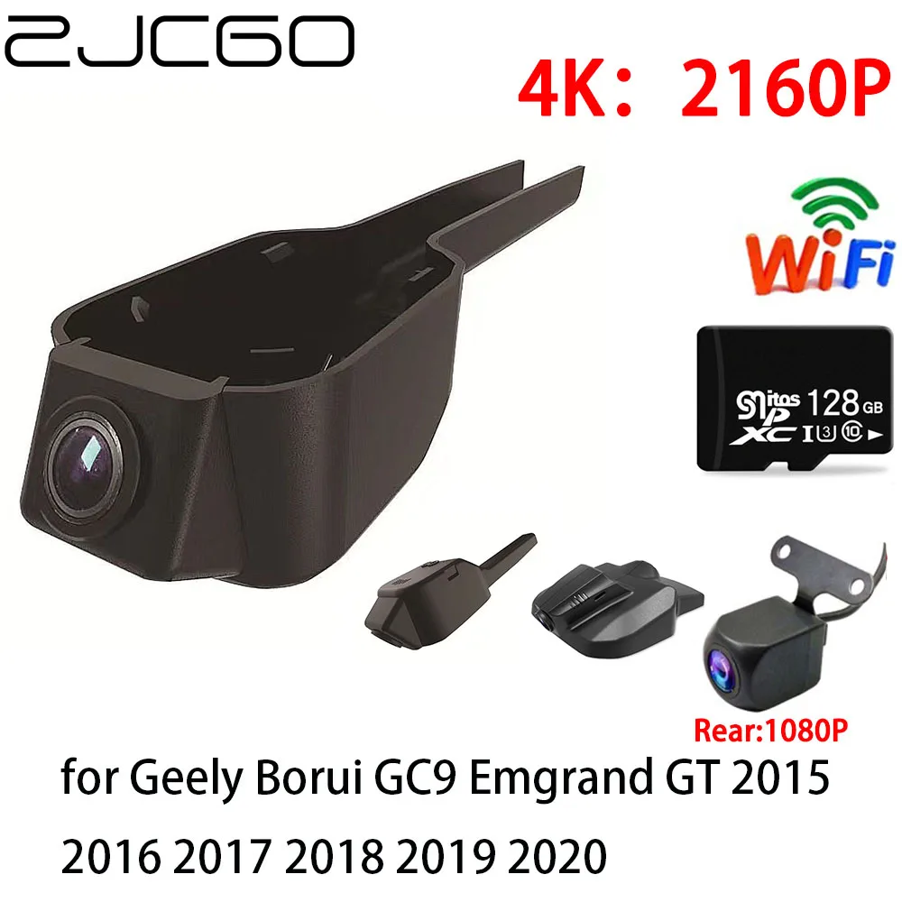 

ZJCGO 2K 4K Car DVR Dash Cam Wifi Front Rear Camera 2 Lens 24h for Geely Borui GC9 Emgrand GT 2015 2016 2017 2018 2019 2020