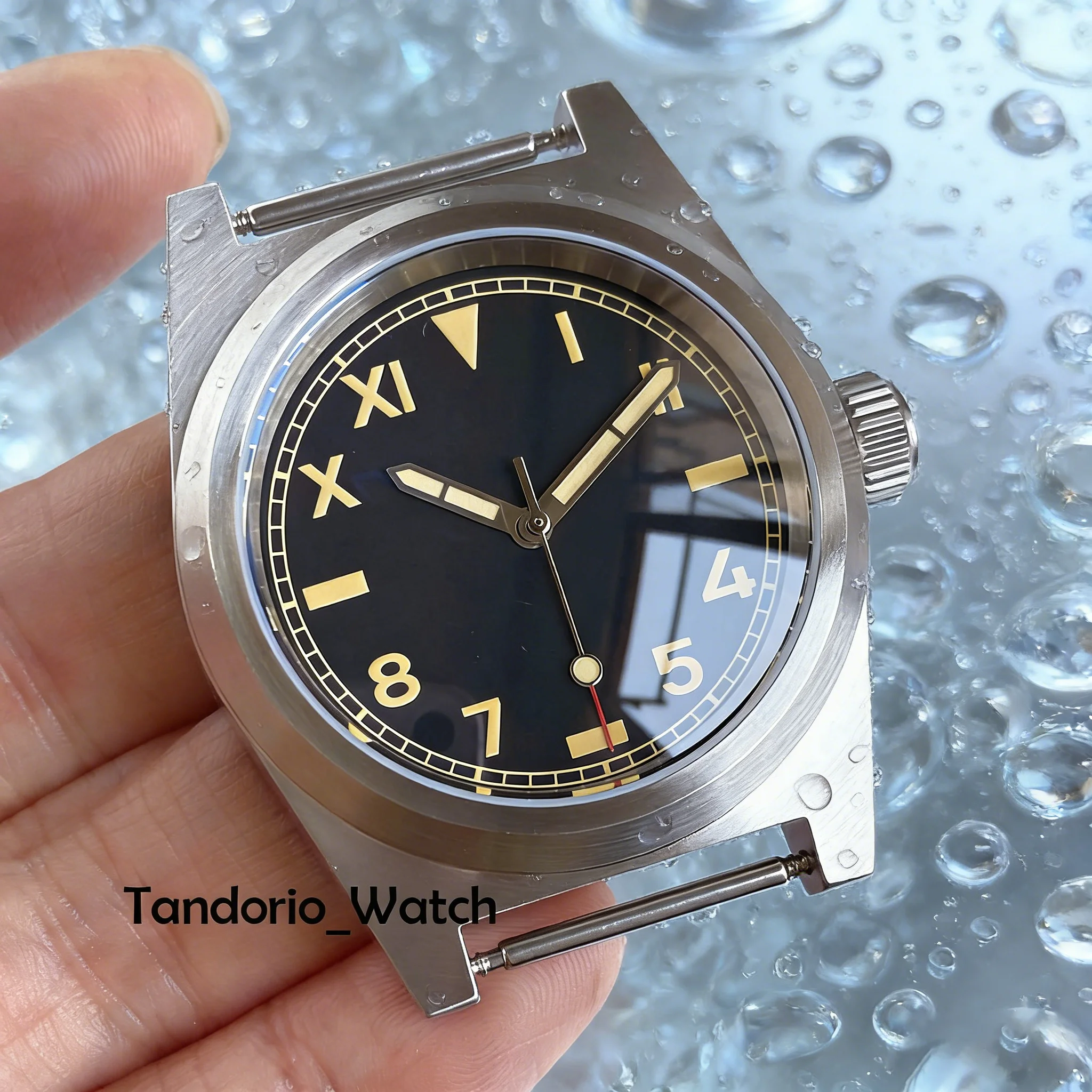 Tandorio 20ATM 38mm Diving Mod Watch Case Dial Fit NH35 ETA2824 Miyota 8215 Movement AR Domed Sapphire Glass Watch Accessories