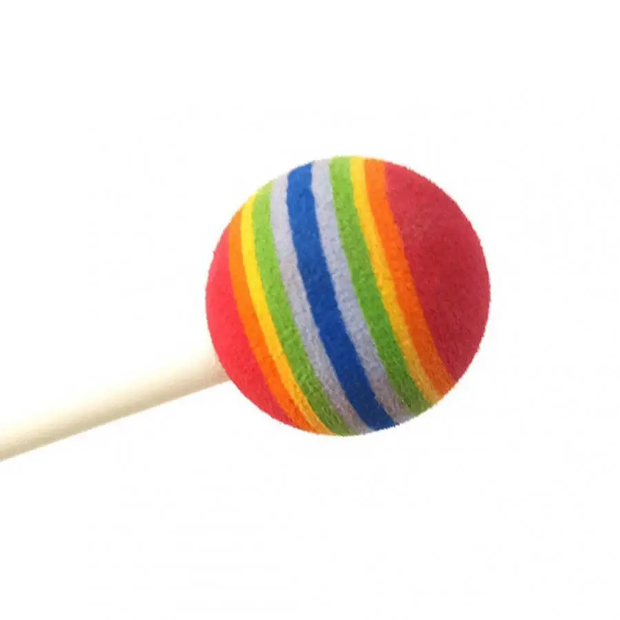 2 pieces Rainbow Foam Head Drum Mallets Music Education Drumstick for Snare / Bass / Toys Drum / Xylophone,