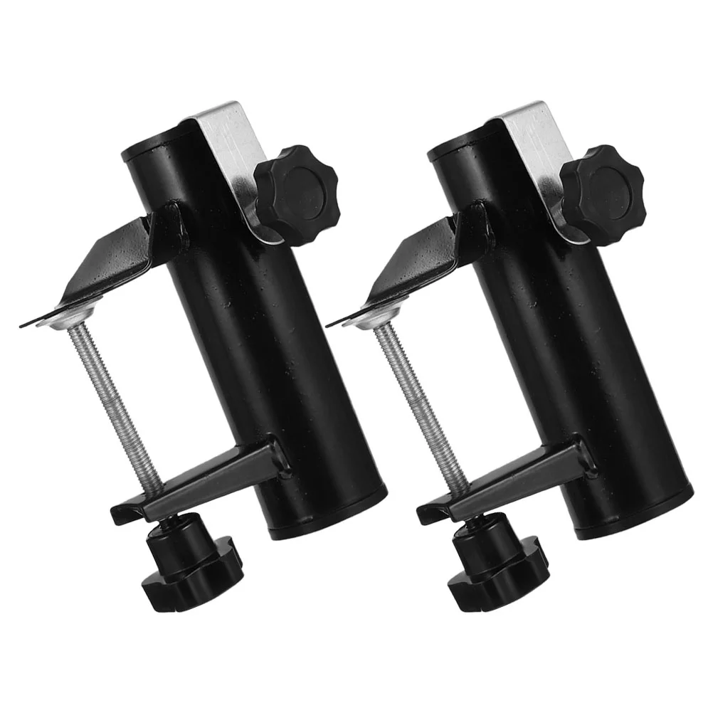 

2 Pcs Outdoor Parasol Tabletop Clip Bracket Courtyard Holder Umbrella Mount Clamp Frame Support Clamps Steel Beach