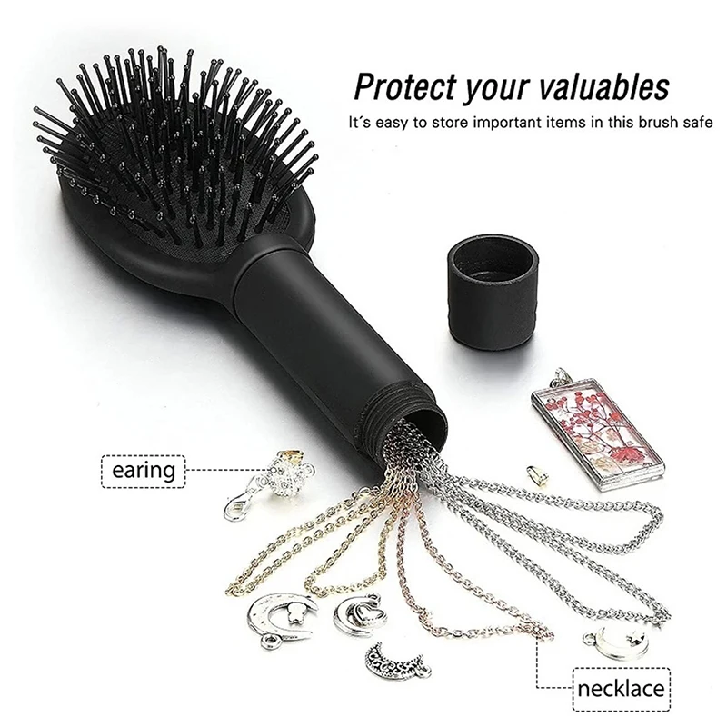 Brush Hair Secret Stash Comb Safe Diversion Container Hiddendetangling Money Scalp Hide Jewelry Hairbrush Cash Hider