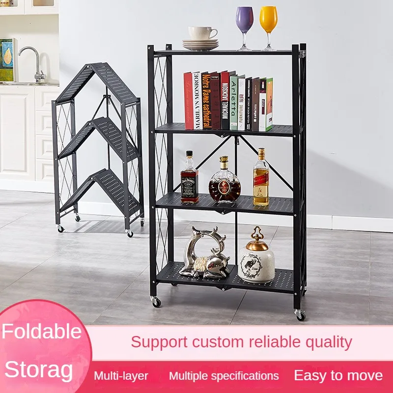 Convenient storage folding rack, multi-layer storage rack, household stainless steel bathroom storage rack, storage rack