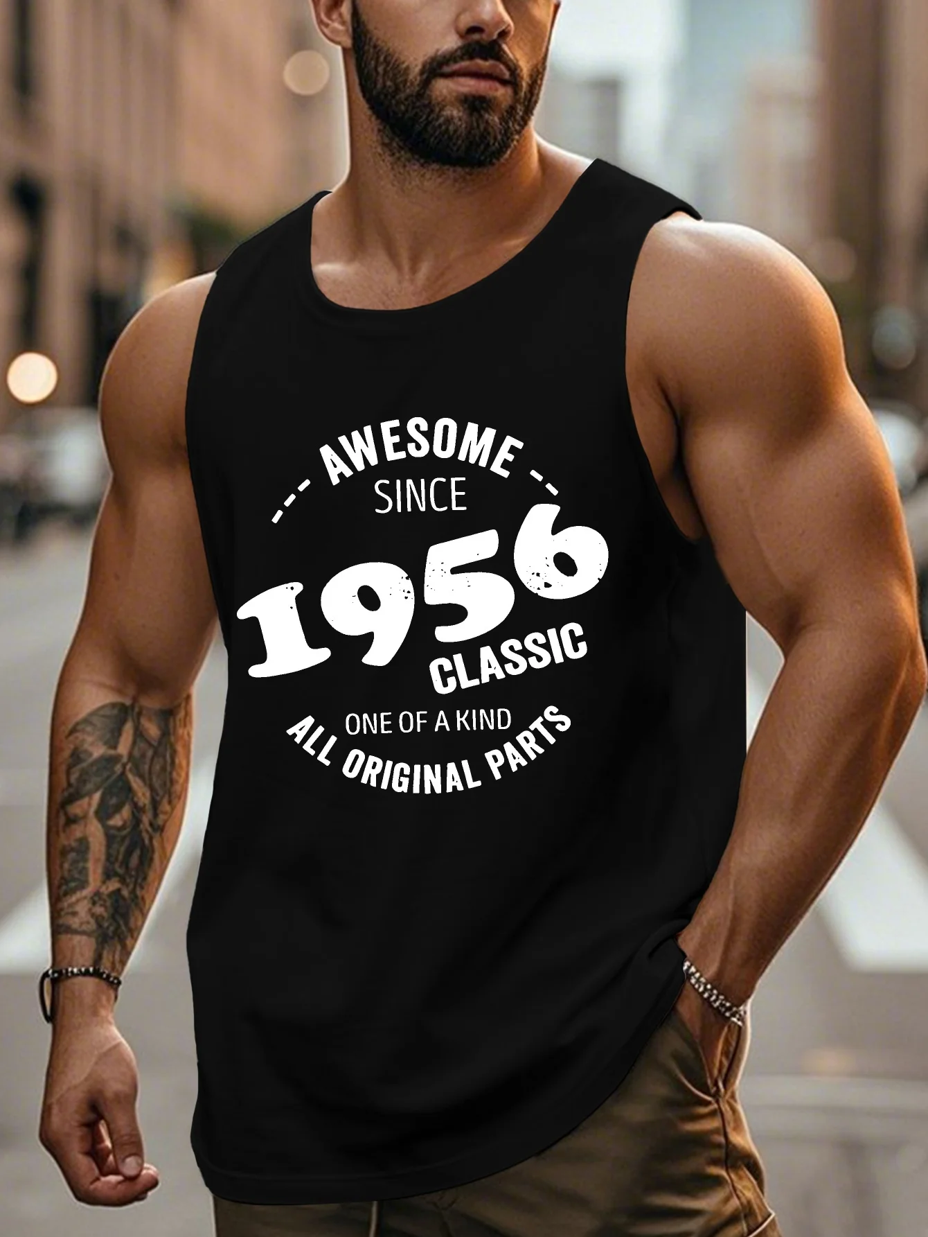 

Classic men's sleeveless vest from 1956 e for tall individuals, machine washable and lightweight summer casual fitness wear